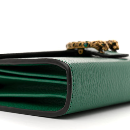 Gucci Calfskin Mini Dionysus Chain Wallet Emerald 9 of 12