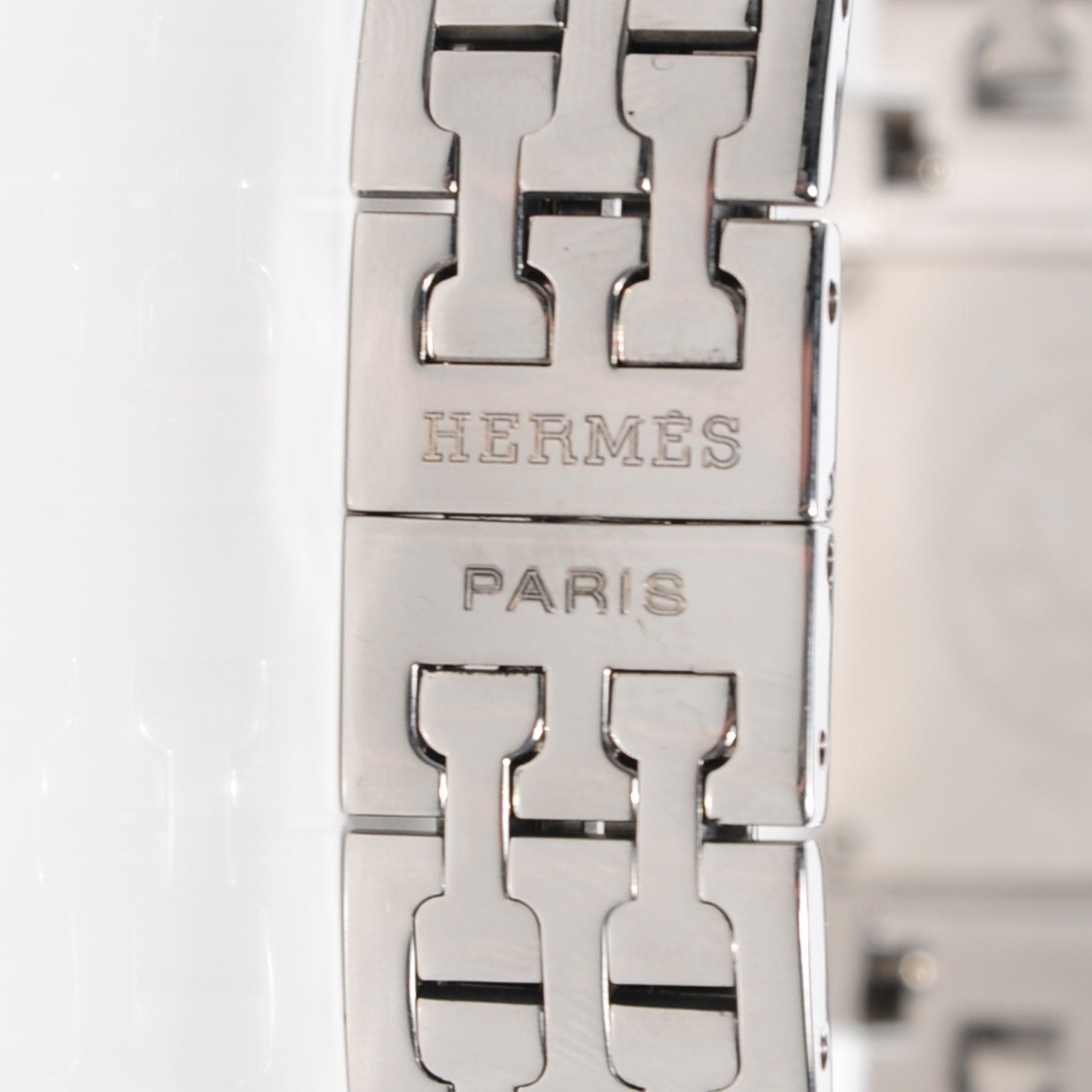 Hermes Stainless Steel Diamond Bezel 21mm Heure H Hour Quartz Watch 5 of 9