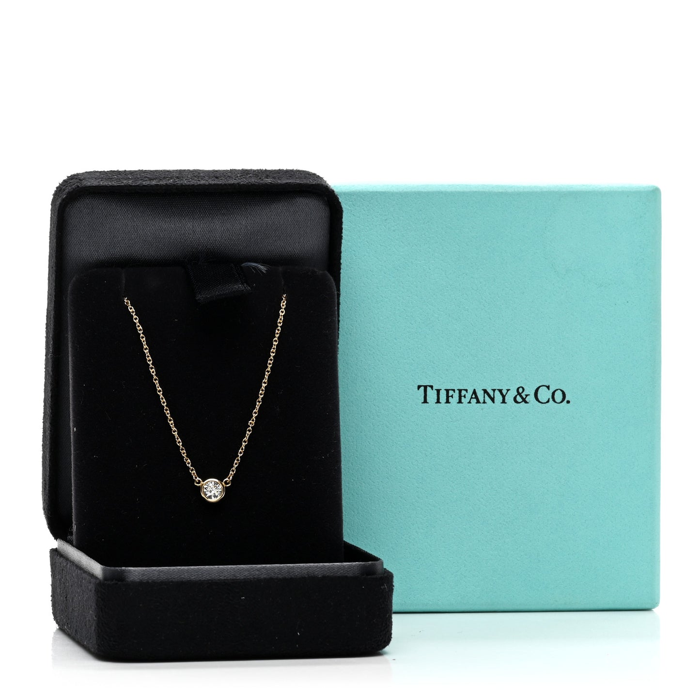 18K Yellow Gold Diamond .21ct Elsa Peretti Diamonds by the Yard Pendant Necklace