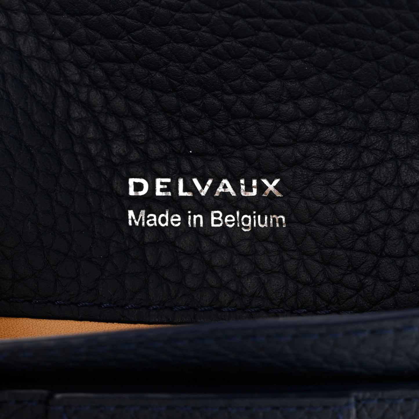 Grained Bullskin Presse Card Case Navy