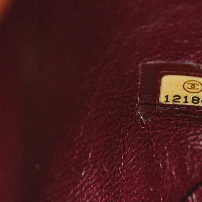 Chanel Crinkled Patent Quilted Jumbo Single Flap Burgundy 8 of 13