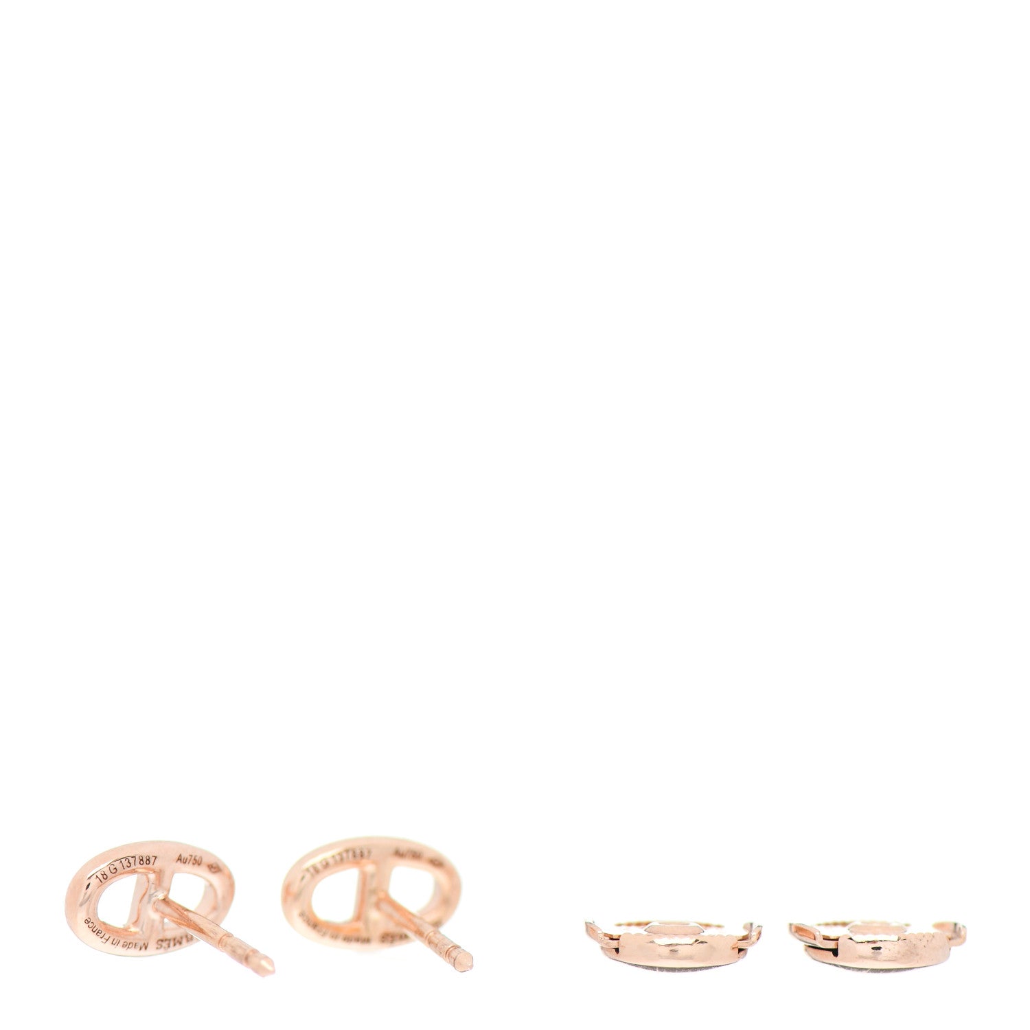 Hermes 18K Rose Gold TPM Farandole Stud Earrings 3 of 4