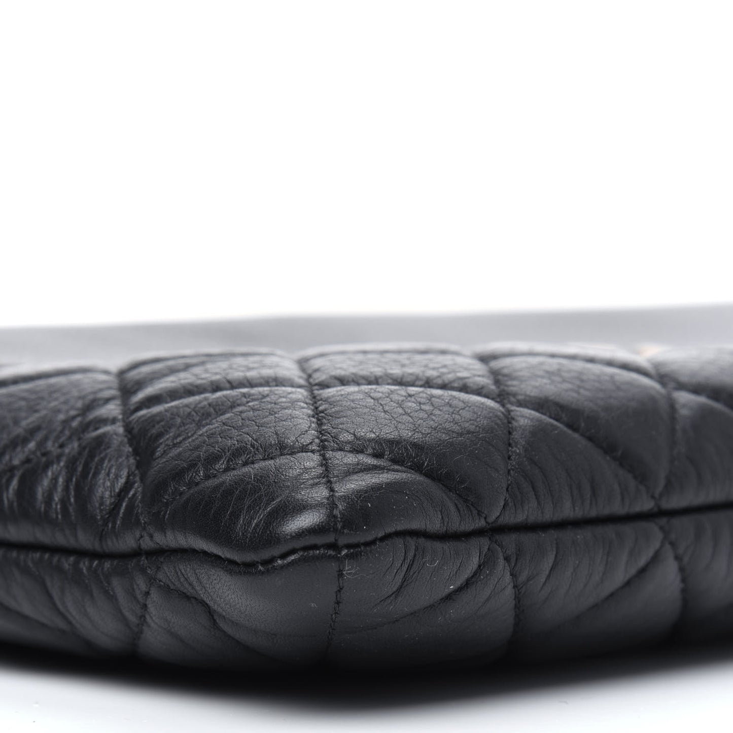 Grained Calfskin Quilted Large Archi Chic Cosmetic Case Black