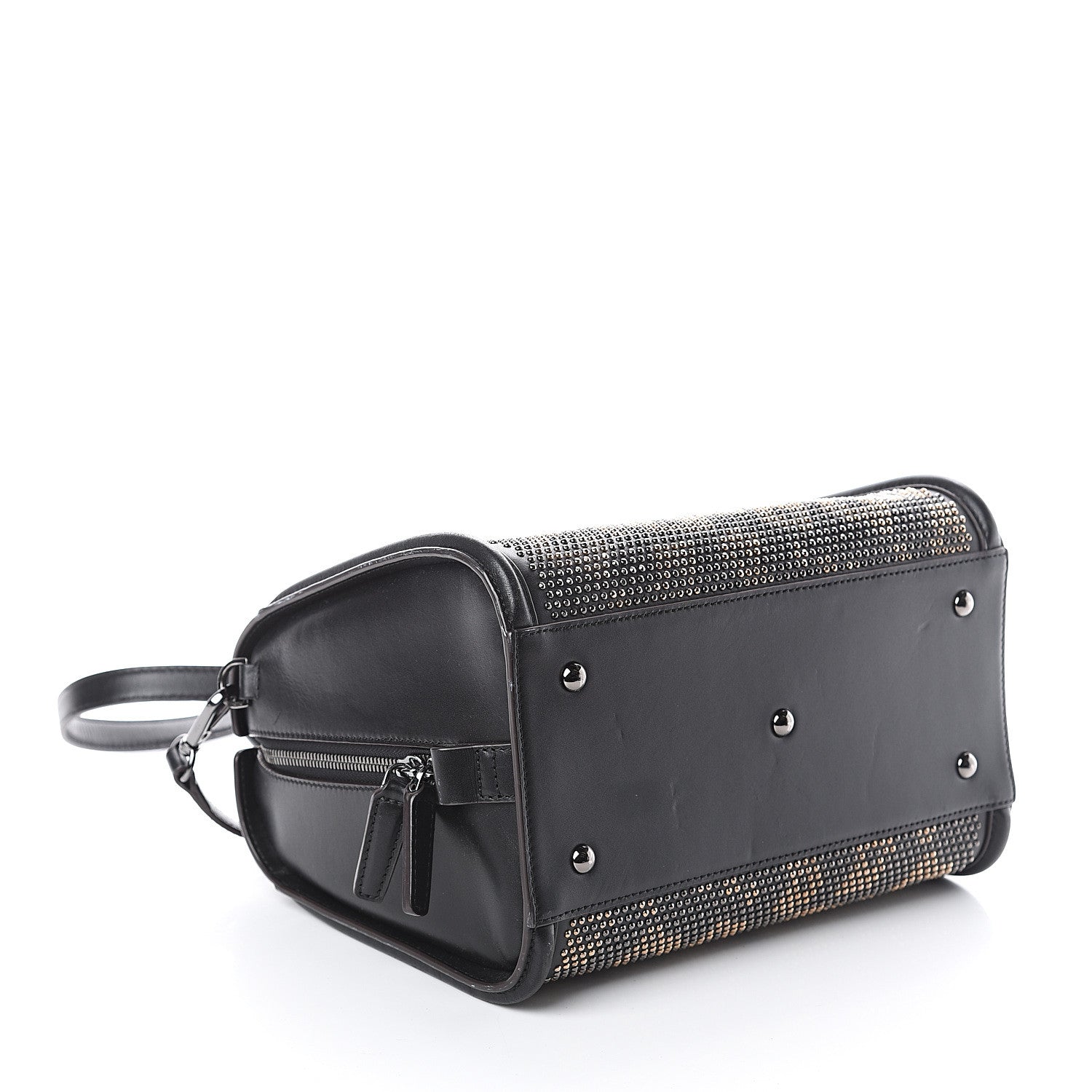 MCM Calfskin Balam Spitze Boston Bag Black 3 of 8