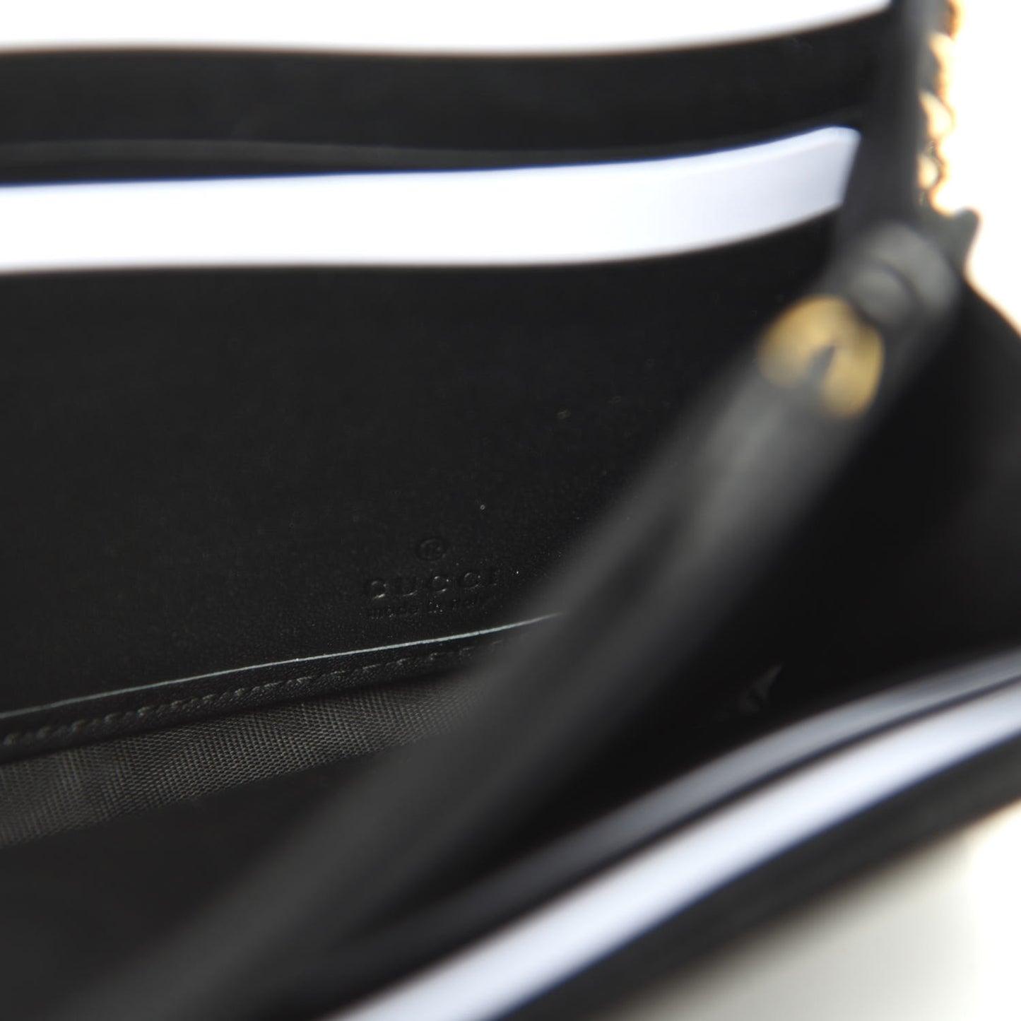 Suede Patent Web Ophidia Wallet On Chain Black