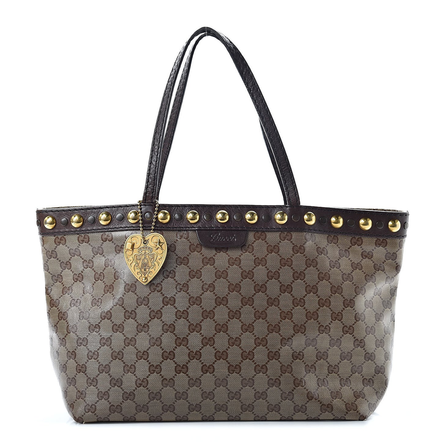 Crystal Monogram Medium Babouska Shopping Tote Dark Brown