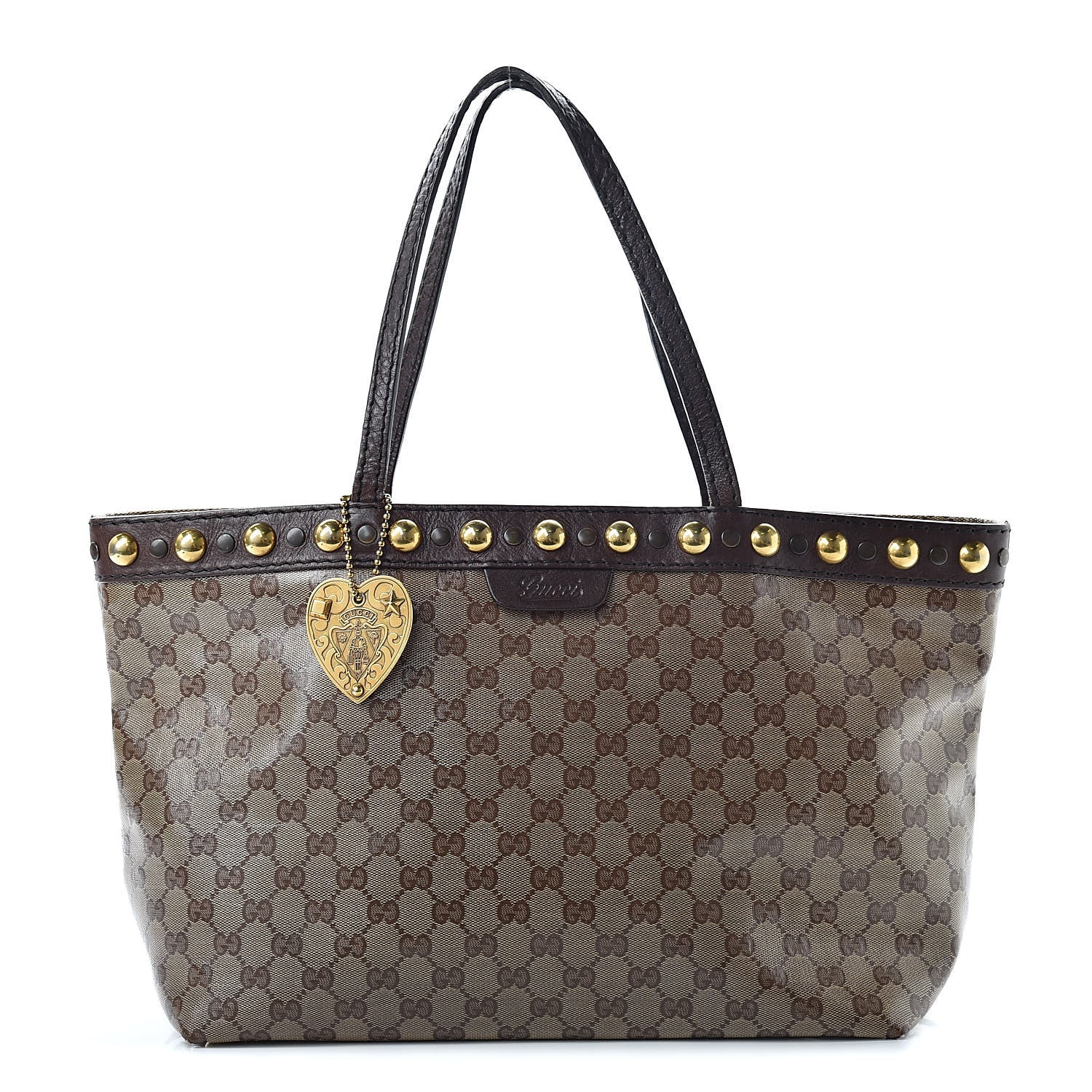 Gucci Crystal Monogram Medium Babouska Shopping Tote Dark Brown 1 of 15