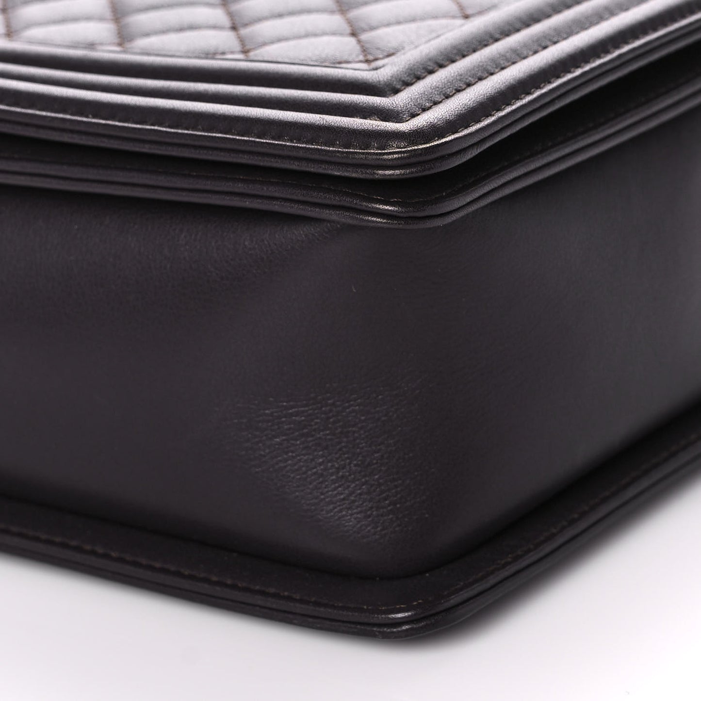 Calfskin Quilted New Medium Boy Flap Dark Brown