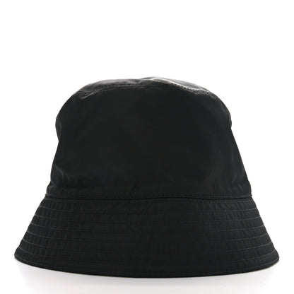 Prada Re-Nylon Metal Triangle Logo Mens Bucket Hat L Black 4 of 9