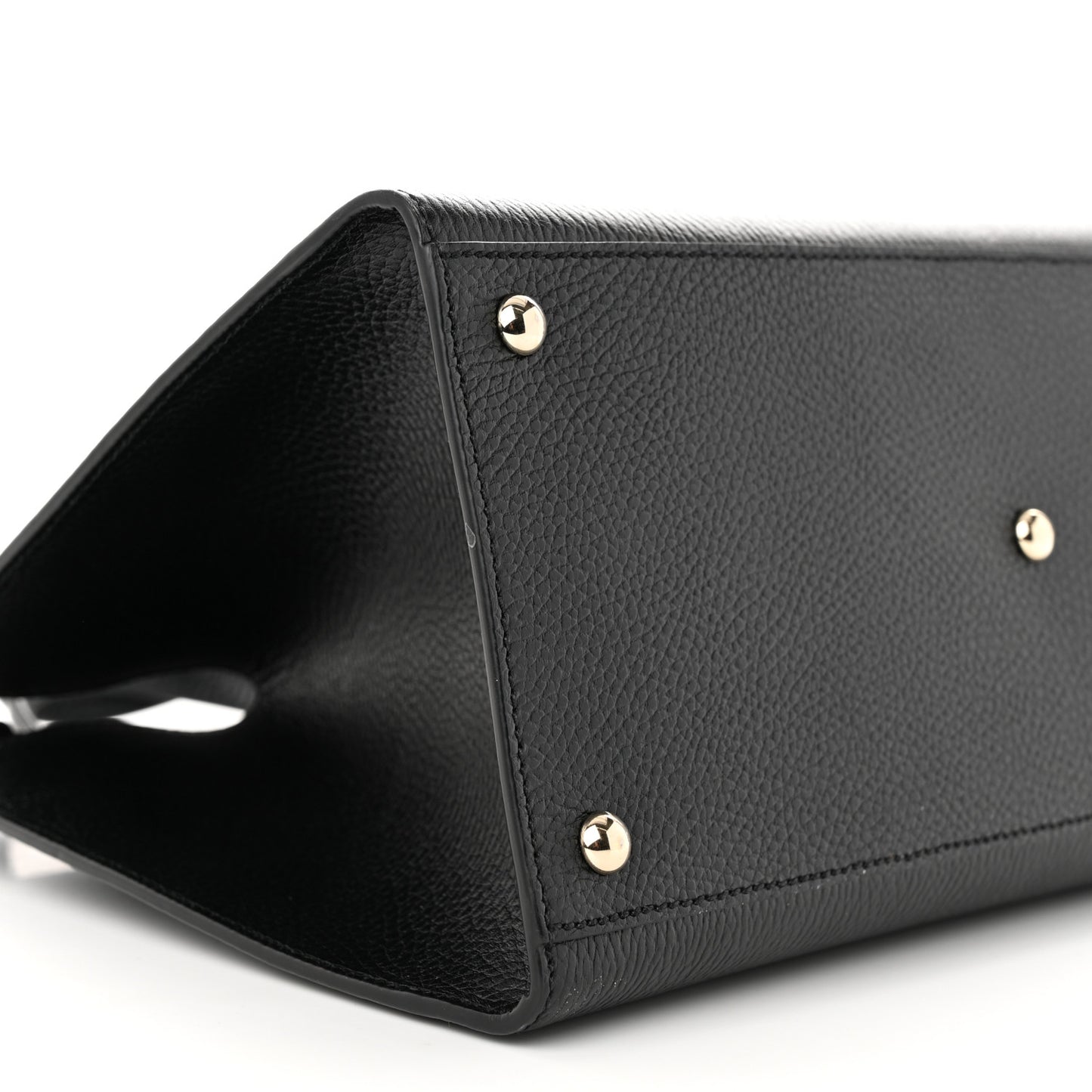 Pebbled Calfskin Large Soho Top Handle Satchel Black