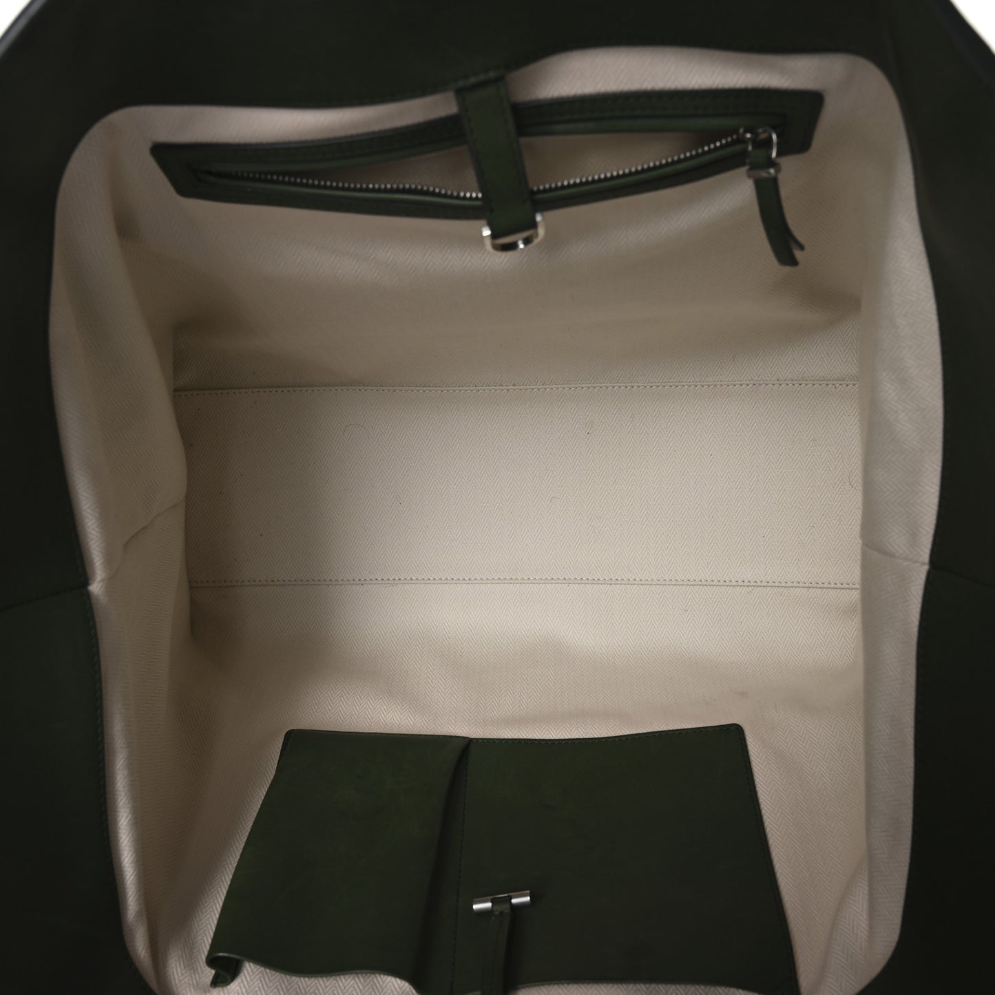 Polished Saddle Calfskin Marlo Tote Bag Moss