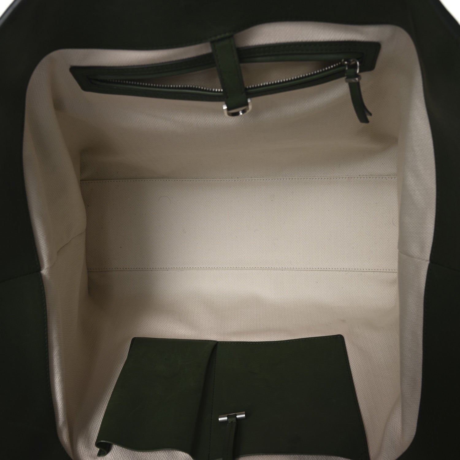 The Row Polished Saddle Calfskin Marlo Tote Bag Moss 5 of 9