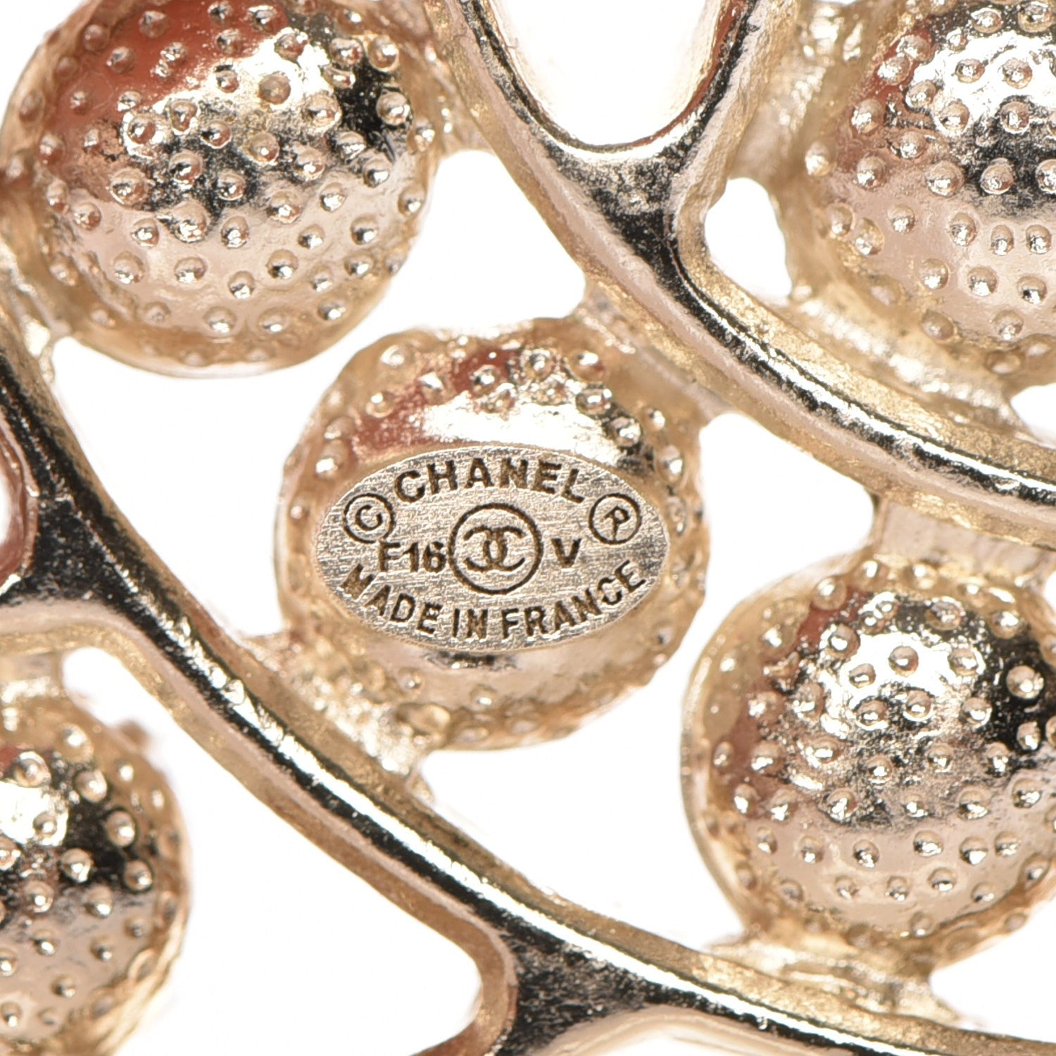 Chanel Pearl Crystal CC Brooch Gold 4 of 6