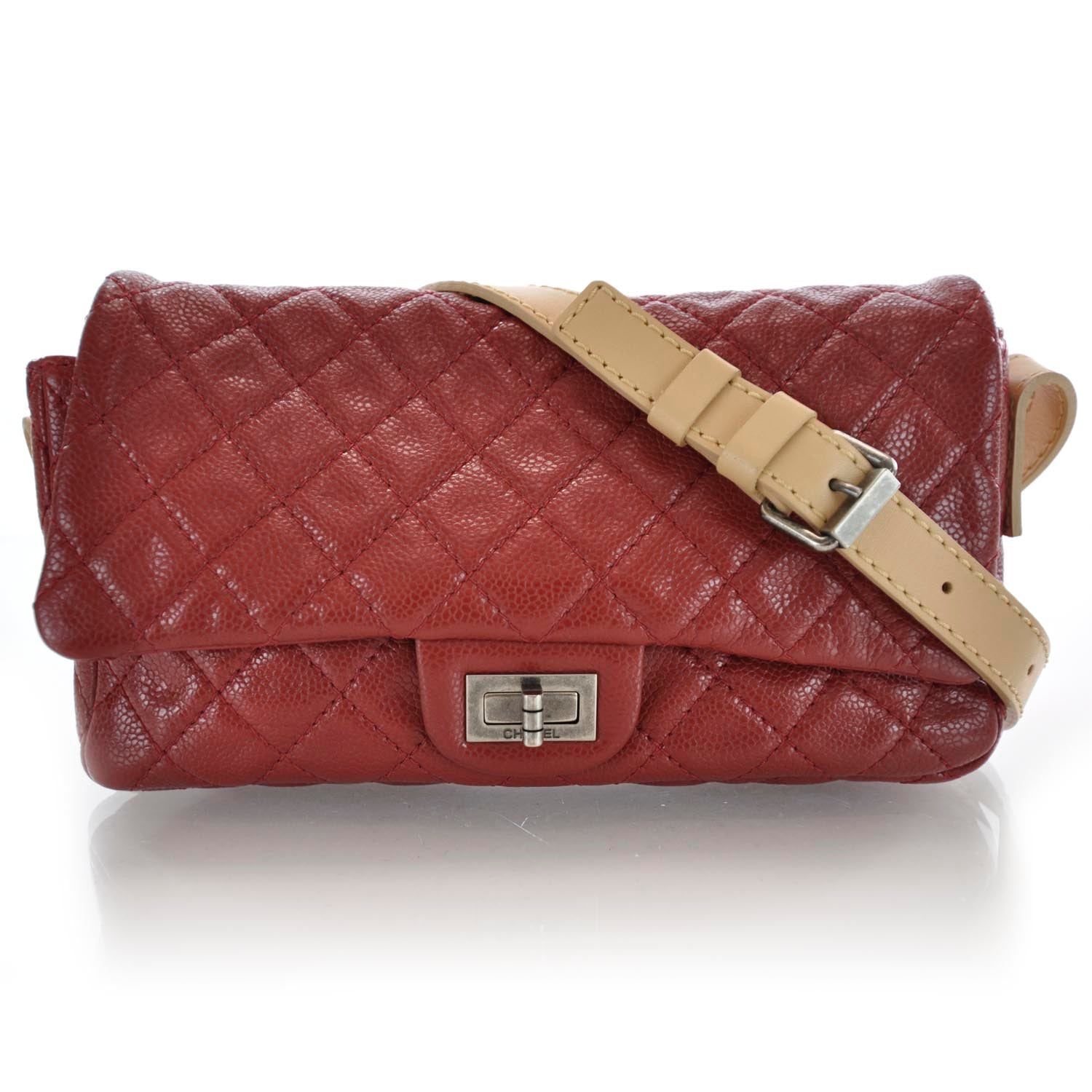 Chanel Caviar Easy 2.55 Messenger Flap Bag Red 1 of 9
