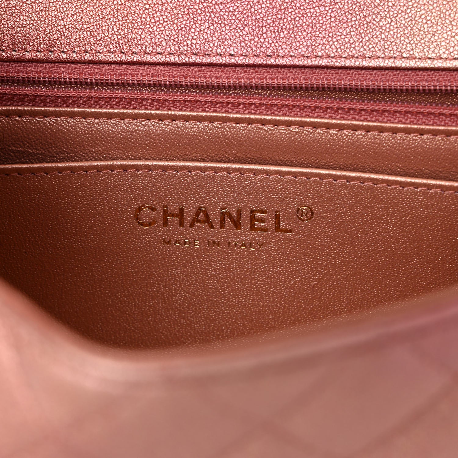 Chanel Metallic Lambskin Quilted Ombre Mini Rectangular Flap Pink 7 of 10