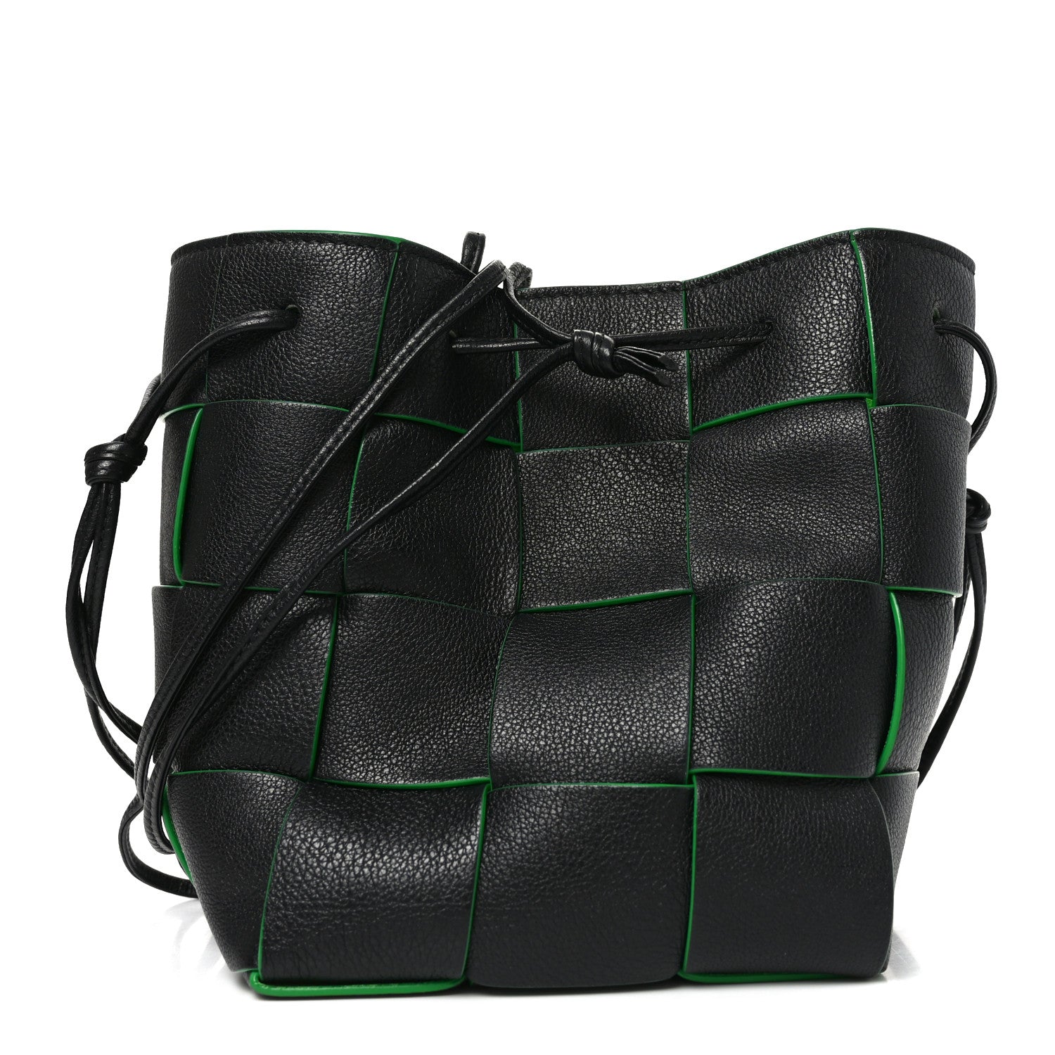 Bottega Veneta Nappa Maxi Intrecciato Mini Cassette Bucket Bag Black Parakeet 1 of 9