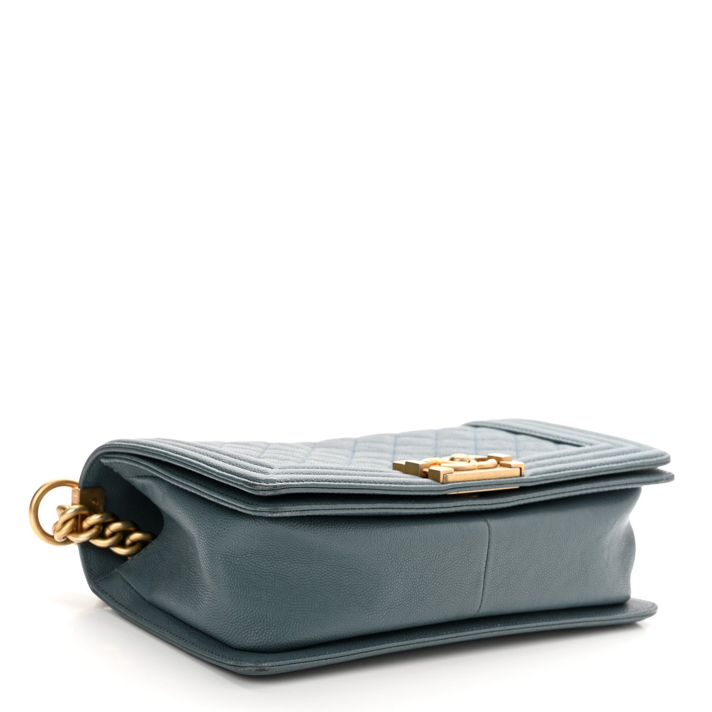 Caviar Quilted Medium Boy Flap Blue