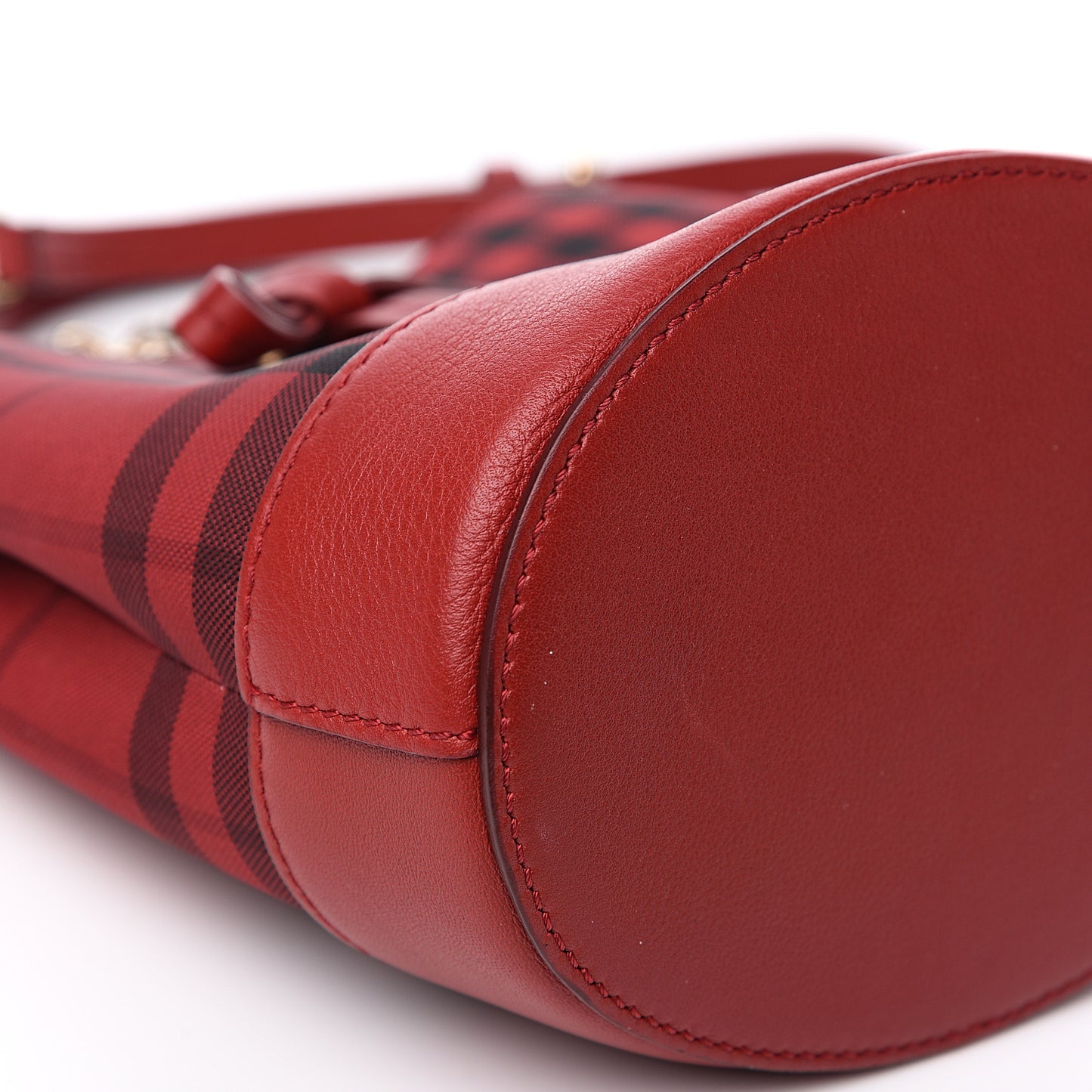 Overdyed Canvas Horseferry Check Baby Bucket Bag Parade Red