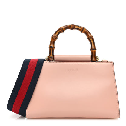 Gucci Nappa Bamboo Web Mini Nymphaea Top Handle Bag Perfect Pink Mystic White 1 of 11
