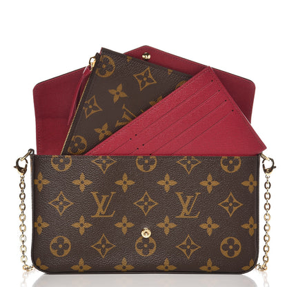 Louis Vuitton Monogram Pochette Felicie Chain Wallet Fuchsia 6 of 11