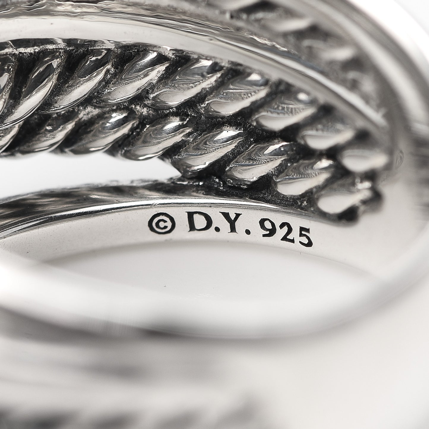 Sterling Silver 15mm Narrow Crossover Cable Ring 57 8