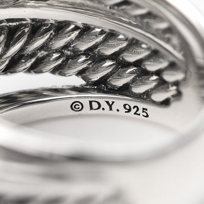 David Yurman Sterling Silver 15mm Narrow Crossover Cable Ring 57 8 4 of 5