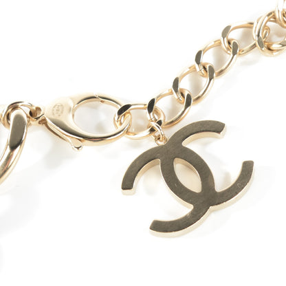 Chanel Tweed CC Oversized Padlock Chain Necklace Gold Pink 8 of 12