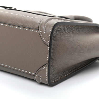 Celine Drummed Calfskin Nano Luggage Souris 10 of 11