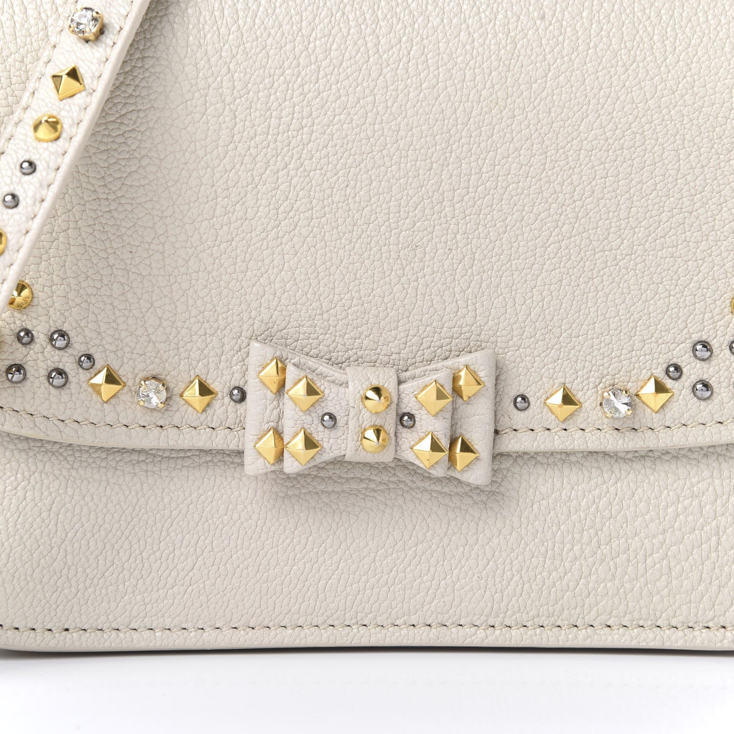 Madras Jeweled Crossbody Bag White