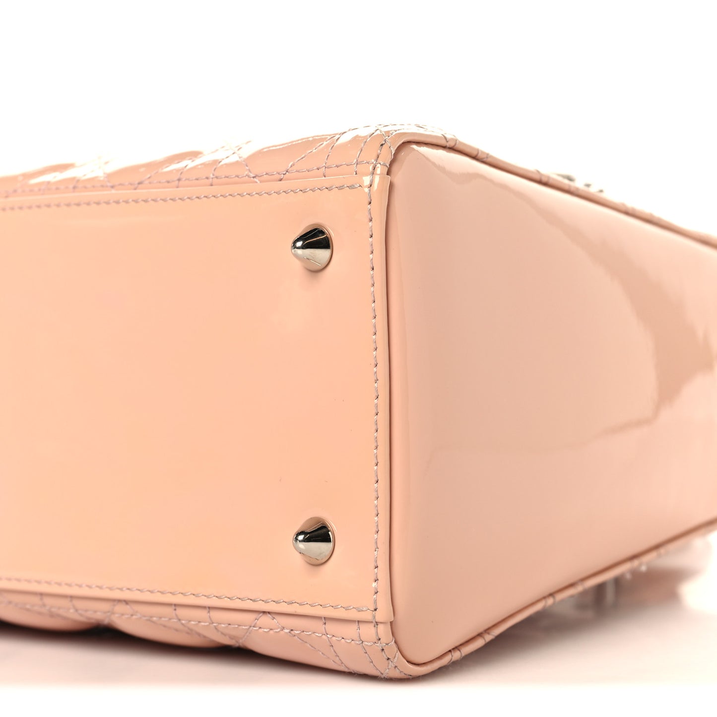 Patent Cannage Medium Lady Dior Rose Clair
