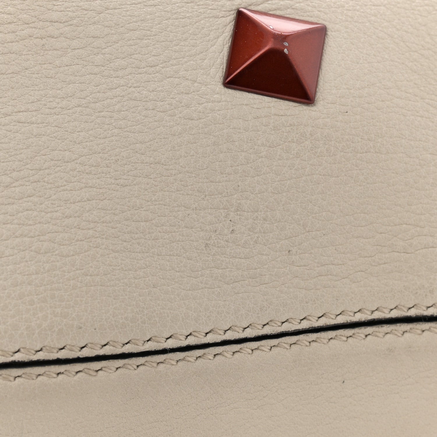 Fendi Calfskin Studded Medium B Fab Drawstring Tote Milk Multicolor 14 of 15