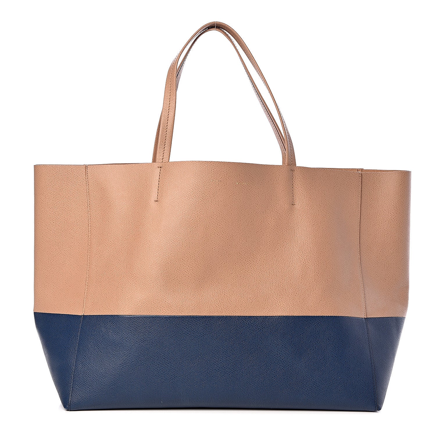Celine Grained Calfskin Horizontal Bi-Cabas Nude Deepsea 1 of 12