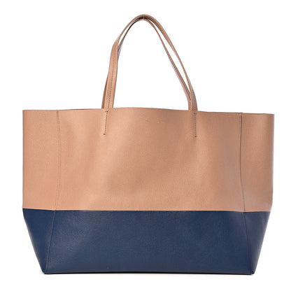 Celine Grained Calfskin Horizontal Bi-Cabas Nude Deepsea 1 of 12