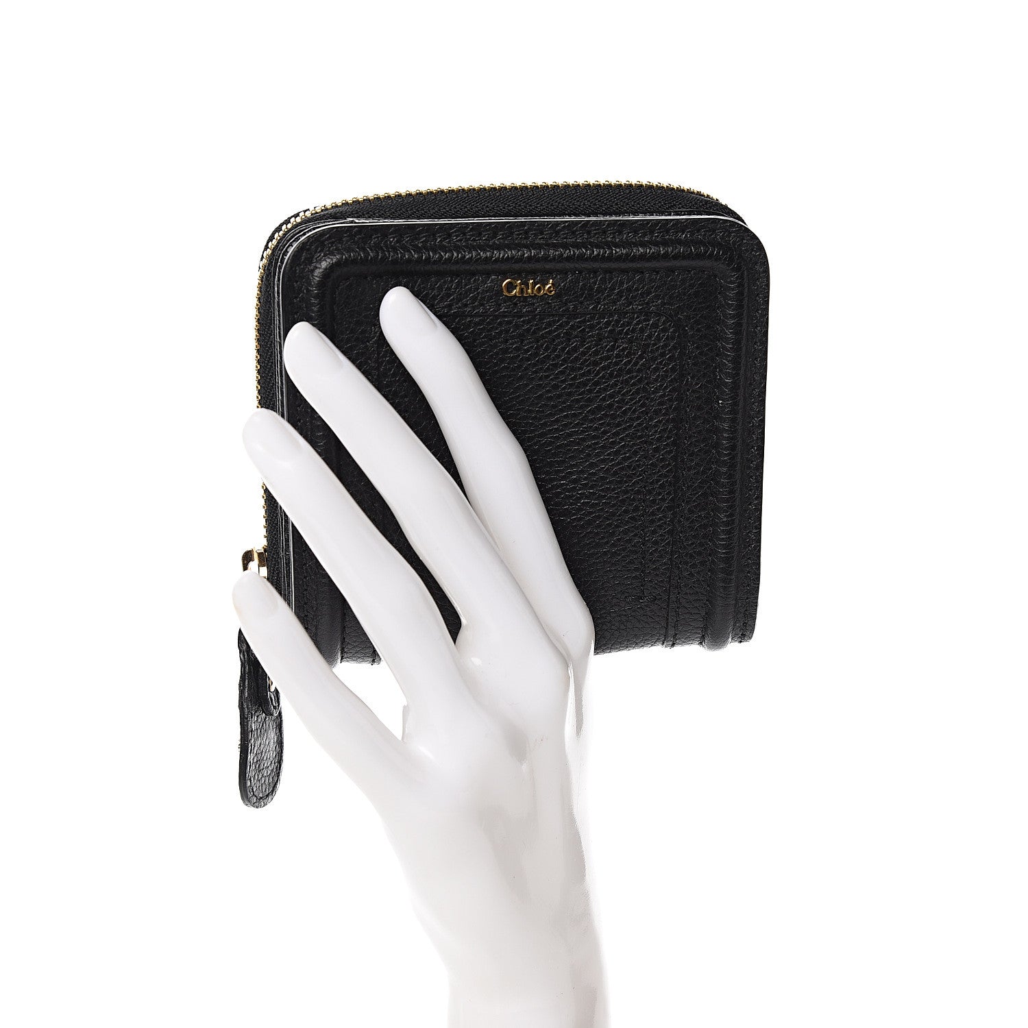 Chloe Grained Calfskin Compact Zip Around Wallet Black 2 of 7