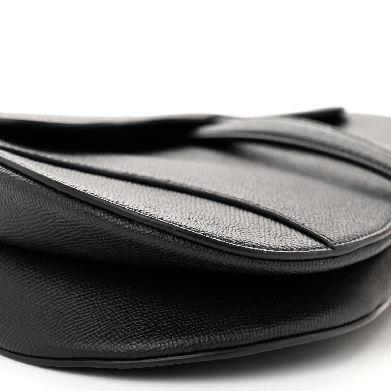 Christian Dior Grained Calfskin Saddle Bag Black 9 of 13