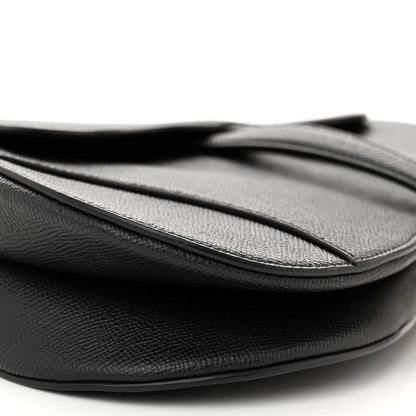 Christian Dior Grained Calfskin Saddle Bag Black 9 of 13