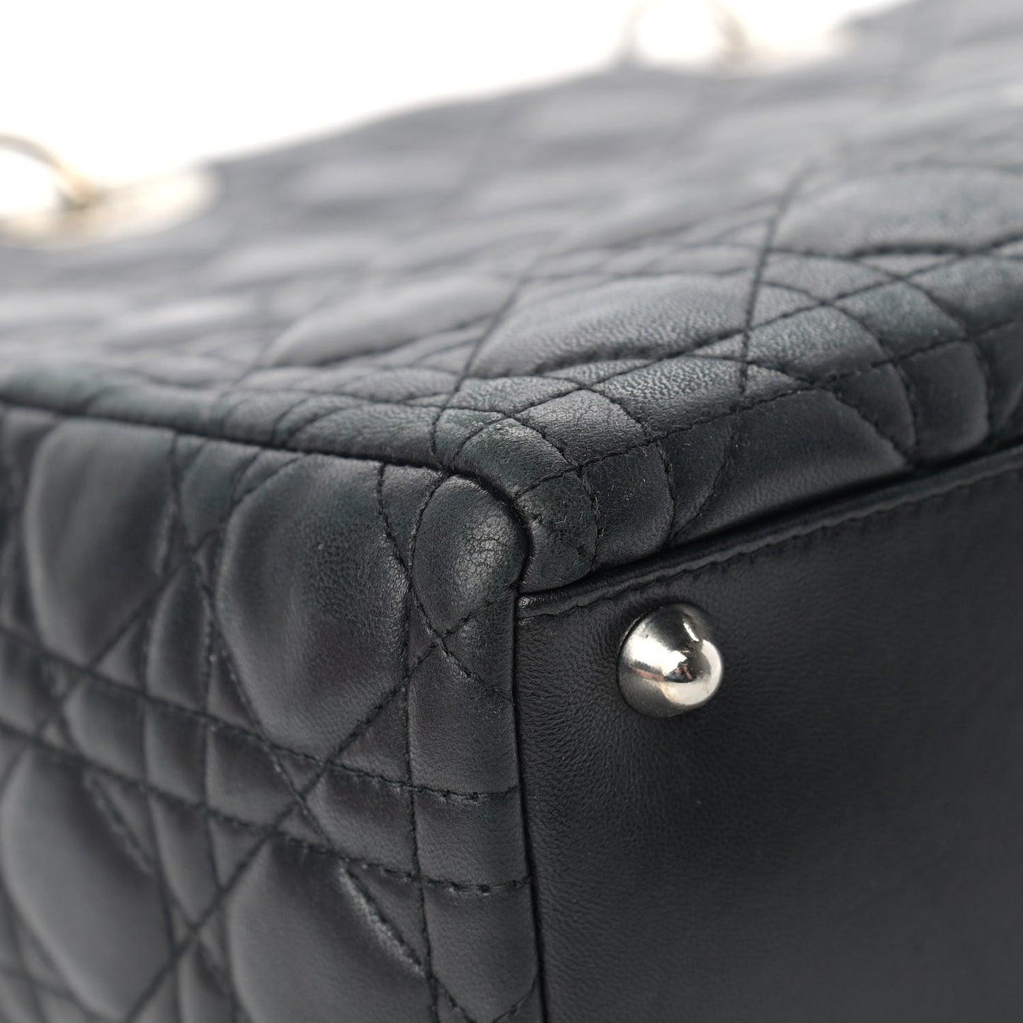 Lambskin Cannage Large Lady Dior Black