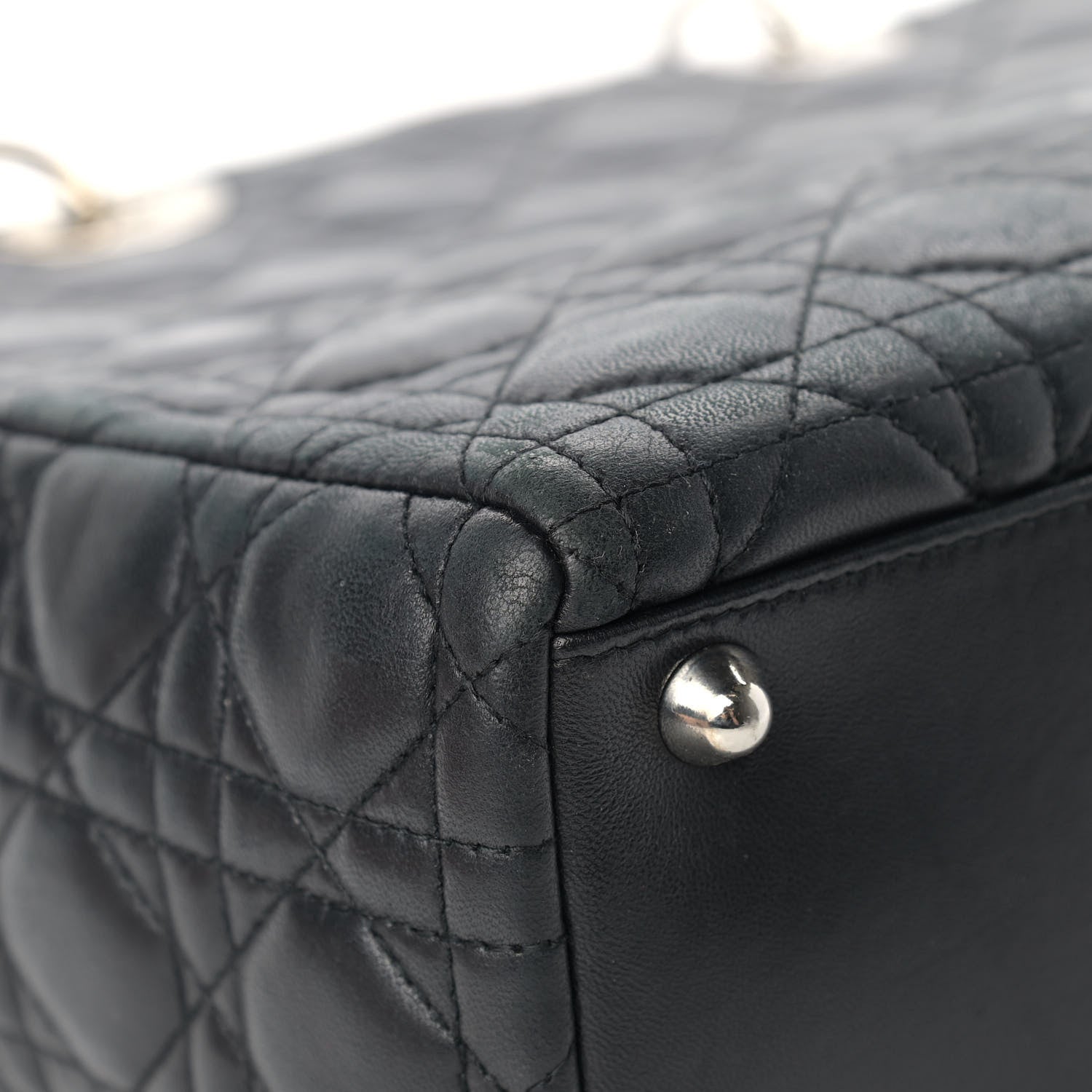 Christian Dior Lambskin Cannage Large Lady Dior Black 9 of 14