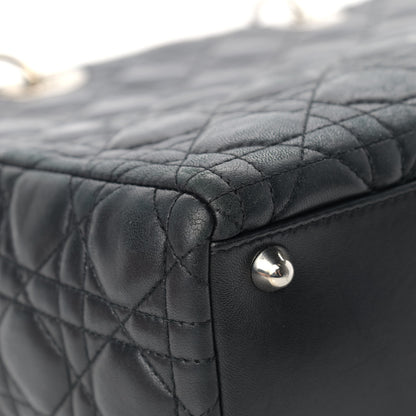 Christian Dior Lambskin Cannage Large Lady Dior Black 9 of 14