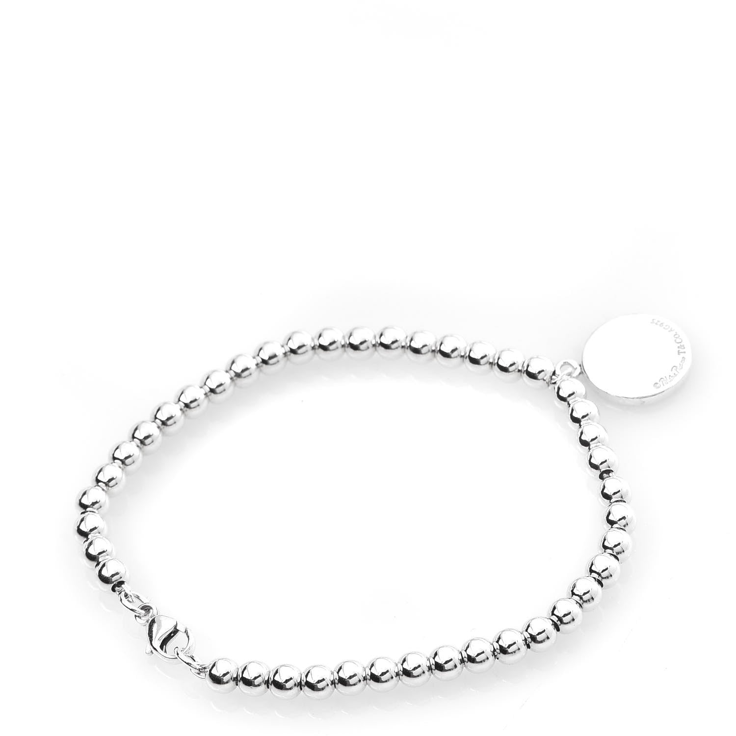 Tiffany Sterling Silver Paloma Picasso Bead Loving Heart Tag Bracelet 3 of 4
