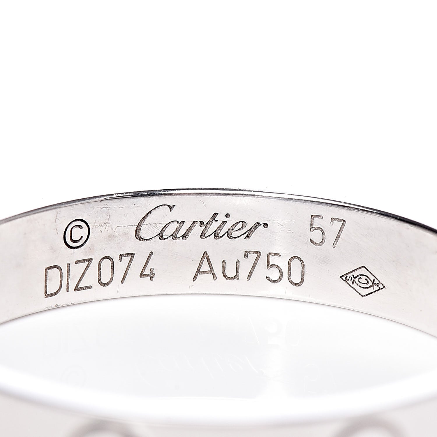 Cartier 18K White Gold 3.5mm LOVE Wedding Band Ring 57 8 4 of 4