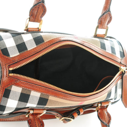Burberry House Check Bridle Calfskin Medium Alchester Bowling Bag Dark Tan 5 of 8