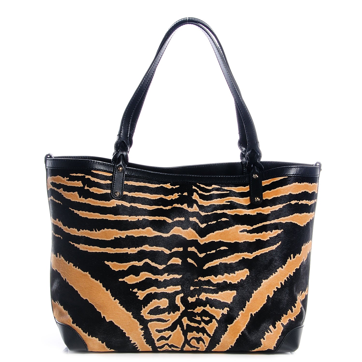 Gucci Craft Zebra Print Calf Hair Tote Black 1 of 8