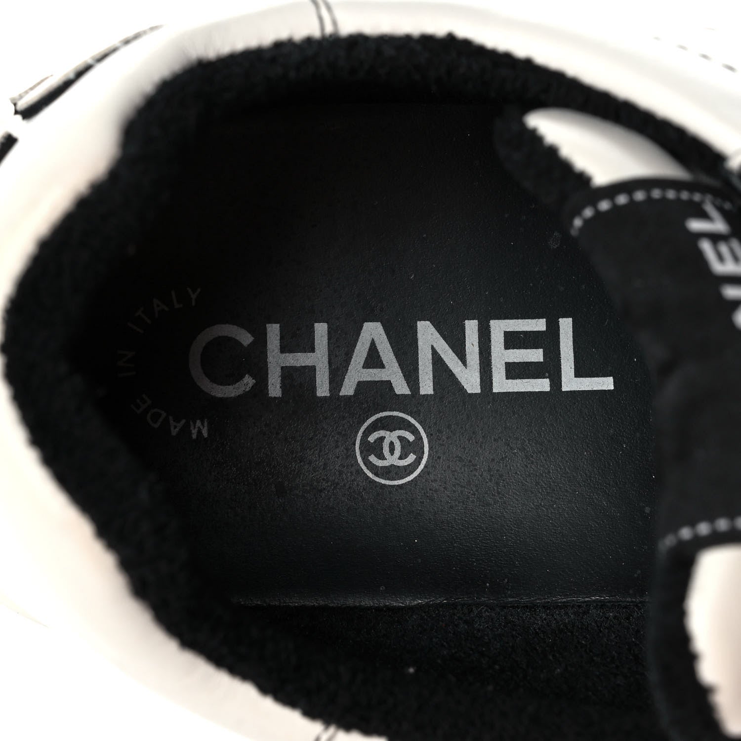 Chanel Calfskin Womens Logo Sneakers 40 Black White 10 of 12