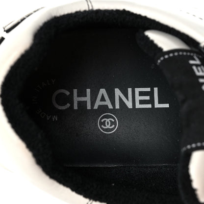 Chanel Calfskin Womens Logo Sneakers 40 Black White 10 of 12