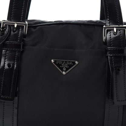 Prada Tessuto Nylon Vitello Shoulder Bag Black 9 of 10