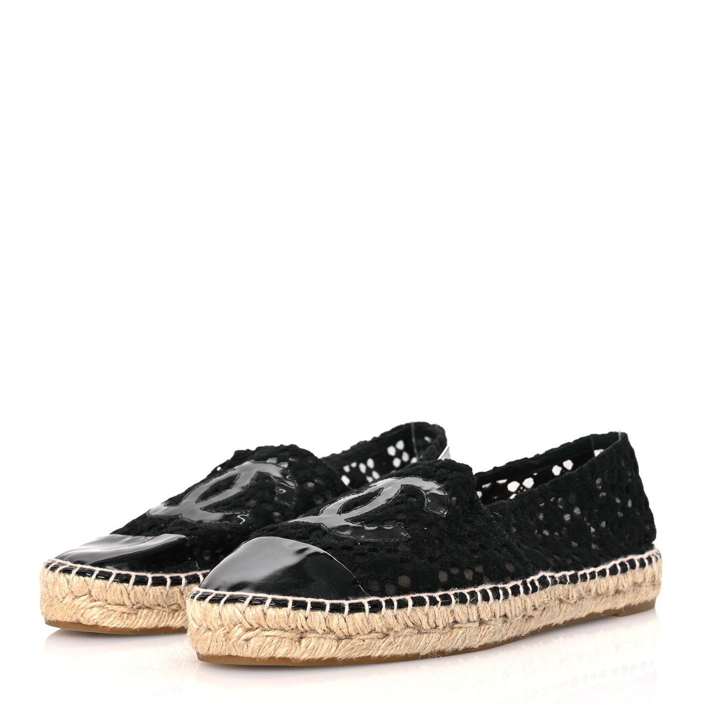 Lace Patent CC Espadrilles 40 Black