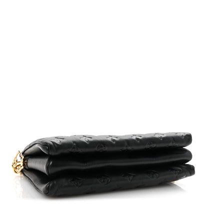 Louis Vuitton Lambskin Embossed Monogram Coussin PM Black 4 of 9