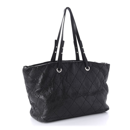 Chanel Glazed Calfskin Large On The Road Tote Black 3 of 14