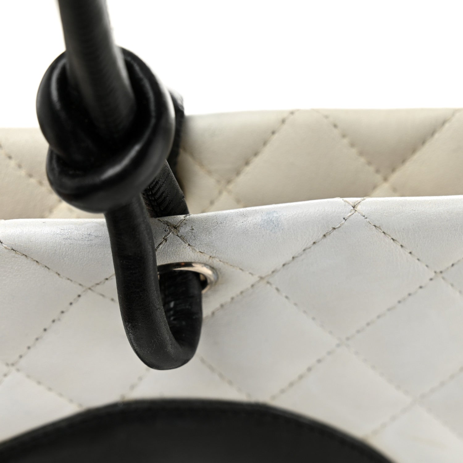 Chanel Calfskin Quilted Medium Cambon Tote White Black 14 of 15